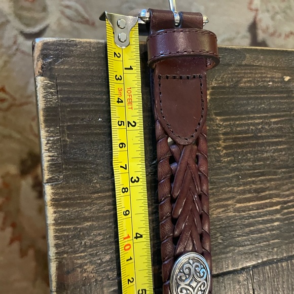 Brighton Brown Women’s Large Leather Belt with Silver Buckle - Picture 7 of 8